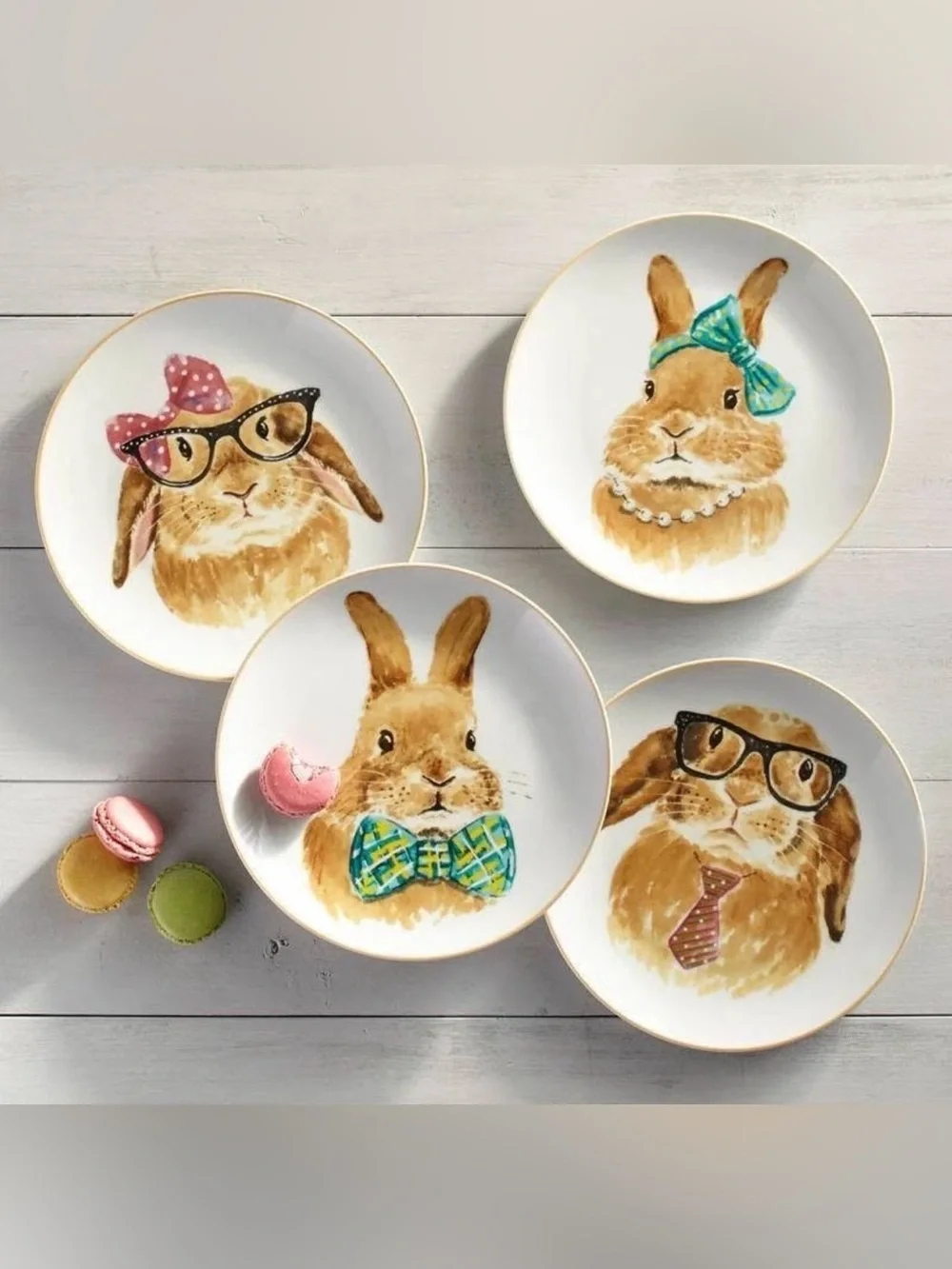 Set Of 4 Pier 1 Imports Rabbits Bunnies 8